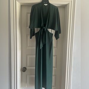 Gianni Bini Deep Green Backless Maxi Dress with Tie